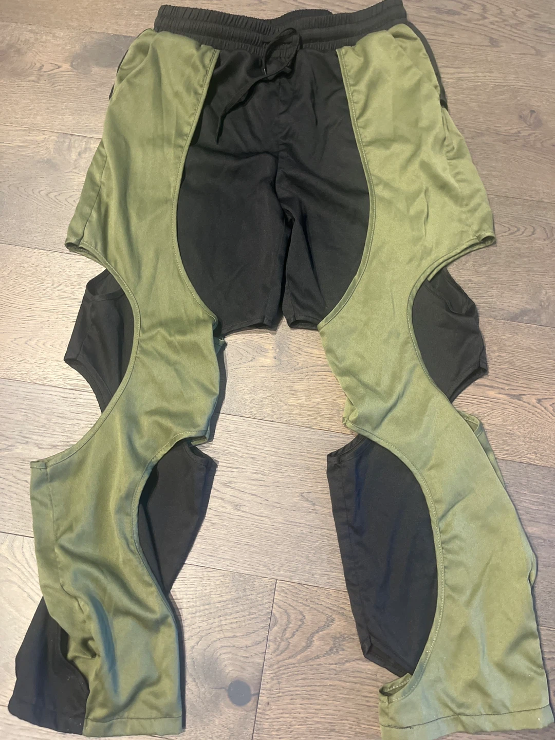 ALT//Green and Black Cut-out Pants
