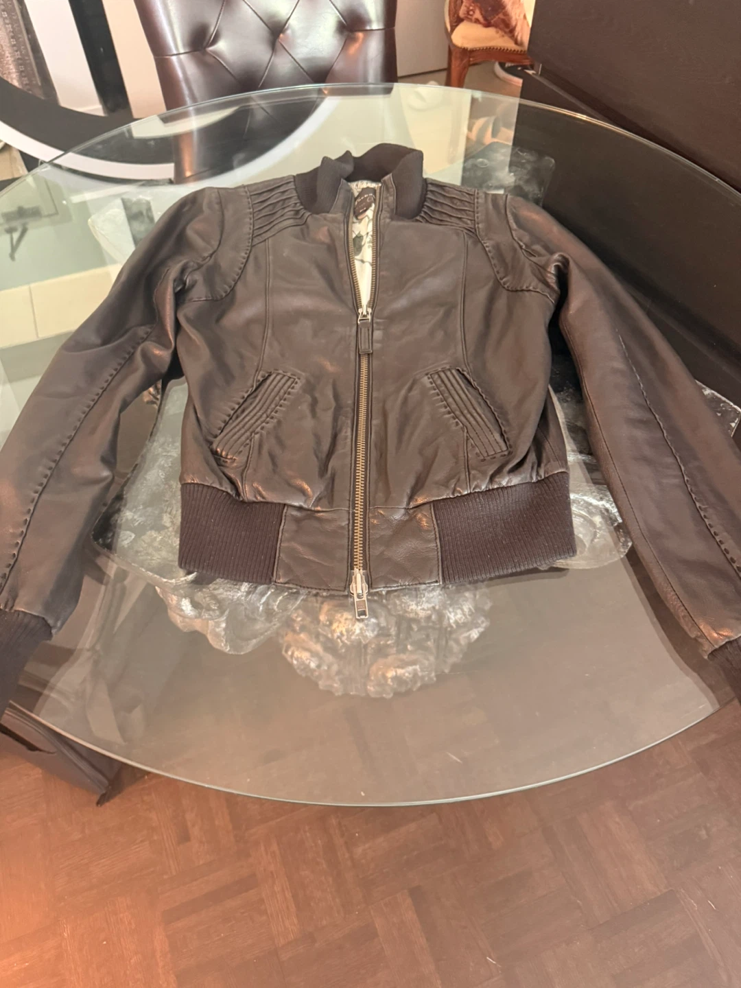 Mackage Leather Bomber Jacket