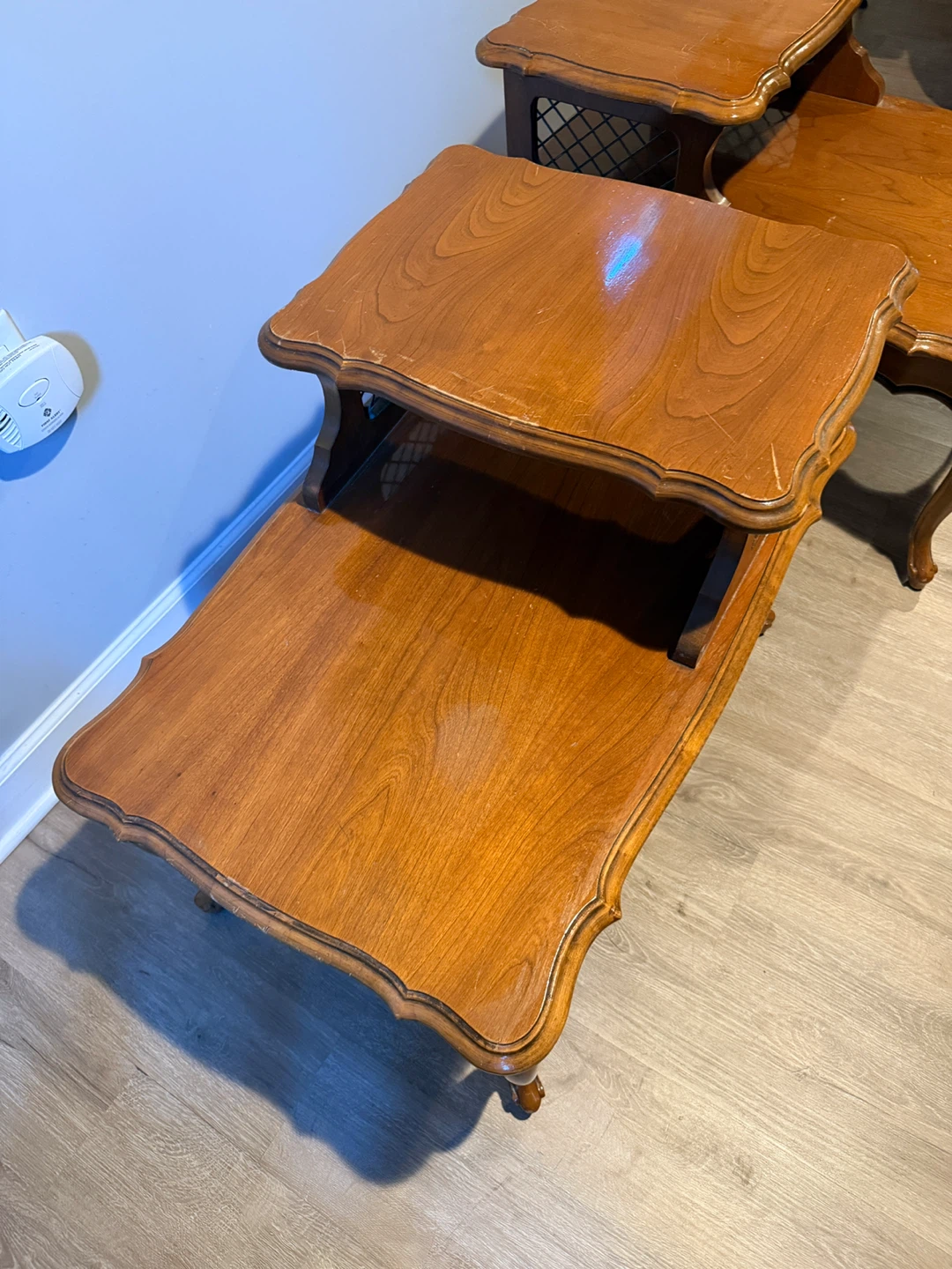 Solid wood Vintage Tiered Side Tables (Set of 2) - photo 5