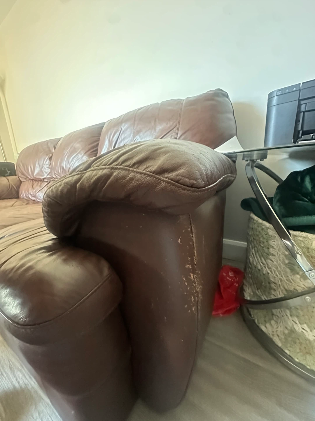 Brown Leather Couch & Love Seat - photo 3