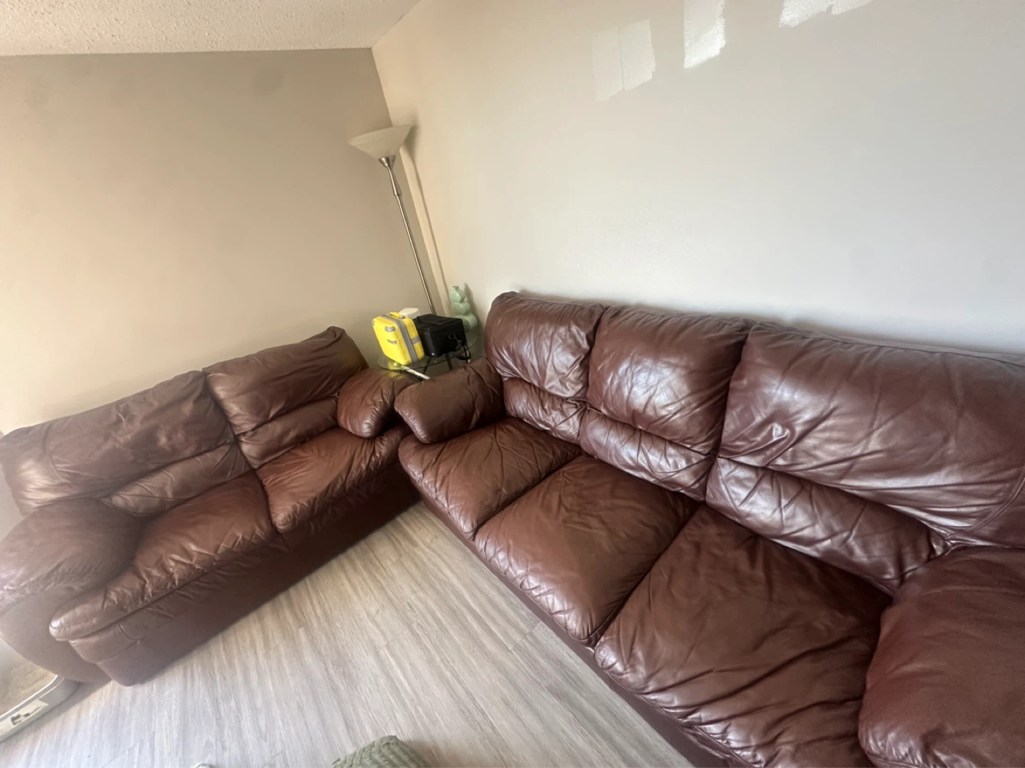 Brown Leather Couch & Love Seat - photo 2