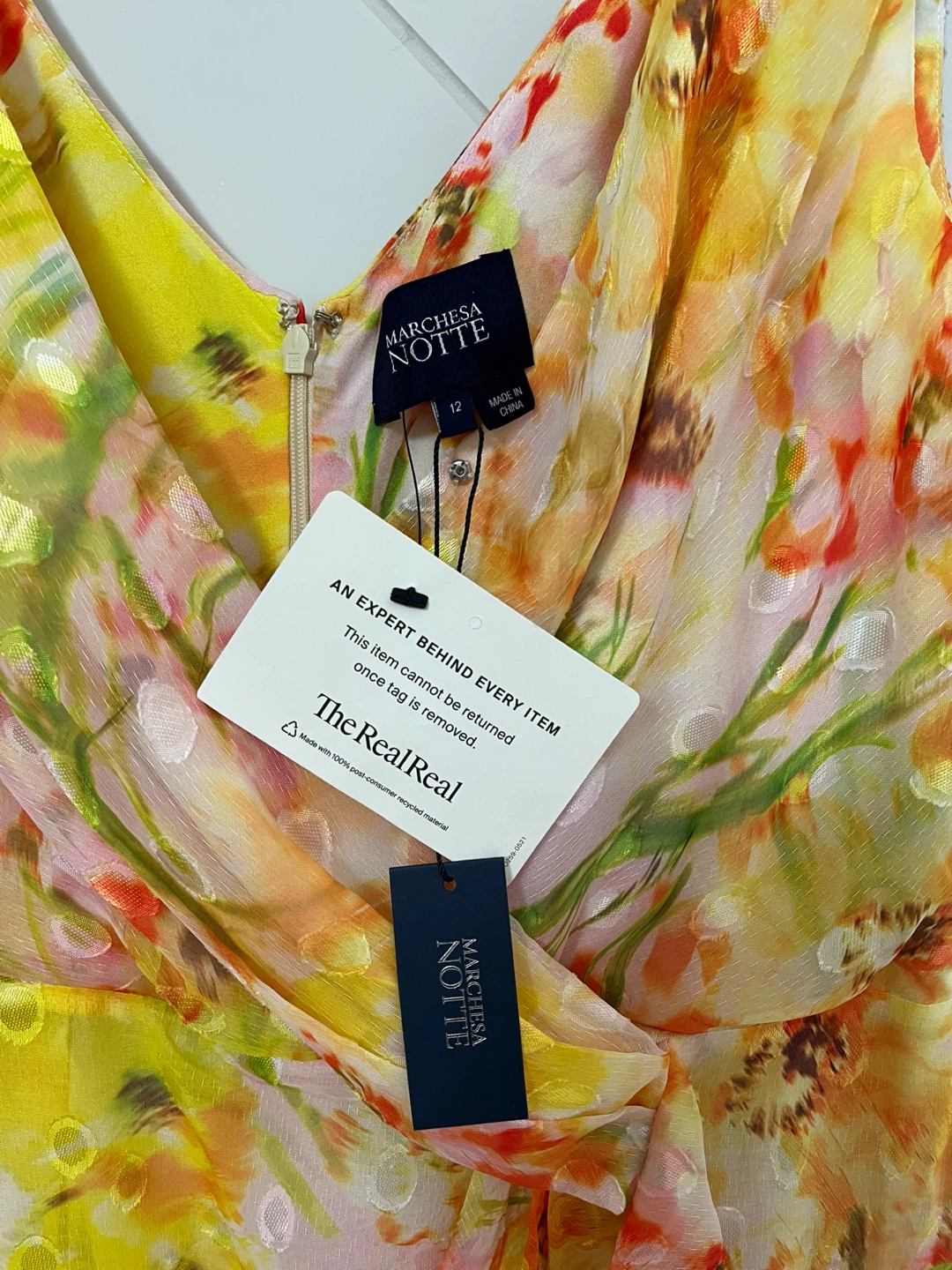 Marchesa Notte Floral Ruffle Dress Size 12 - photo 3