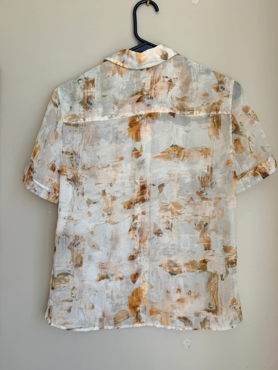 ALLSAINTS Sheer Abstract Short Sleeve Shirt US 4 - photo 2