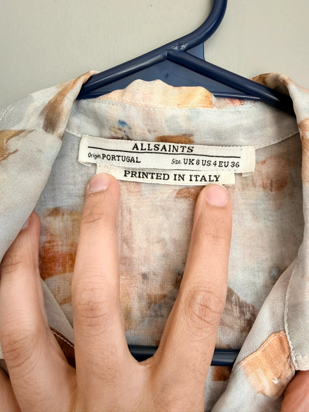 ALLSAINTS Sheer Abstract Short Sleeve Shirt US 4 - photo 3