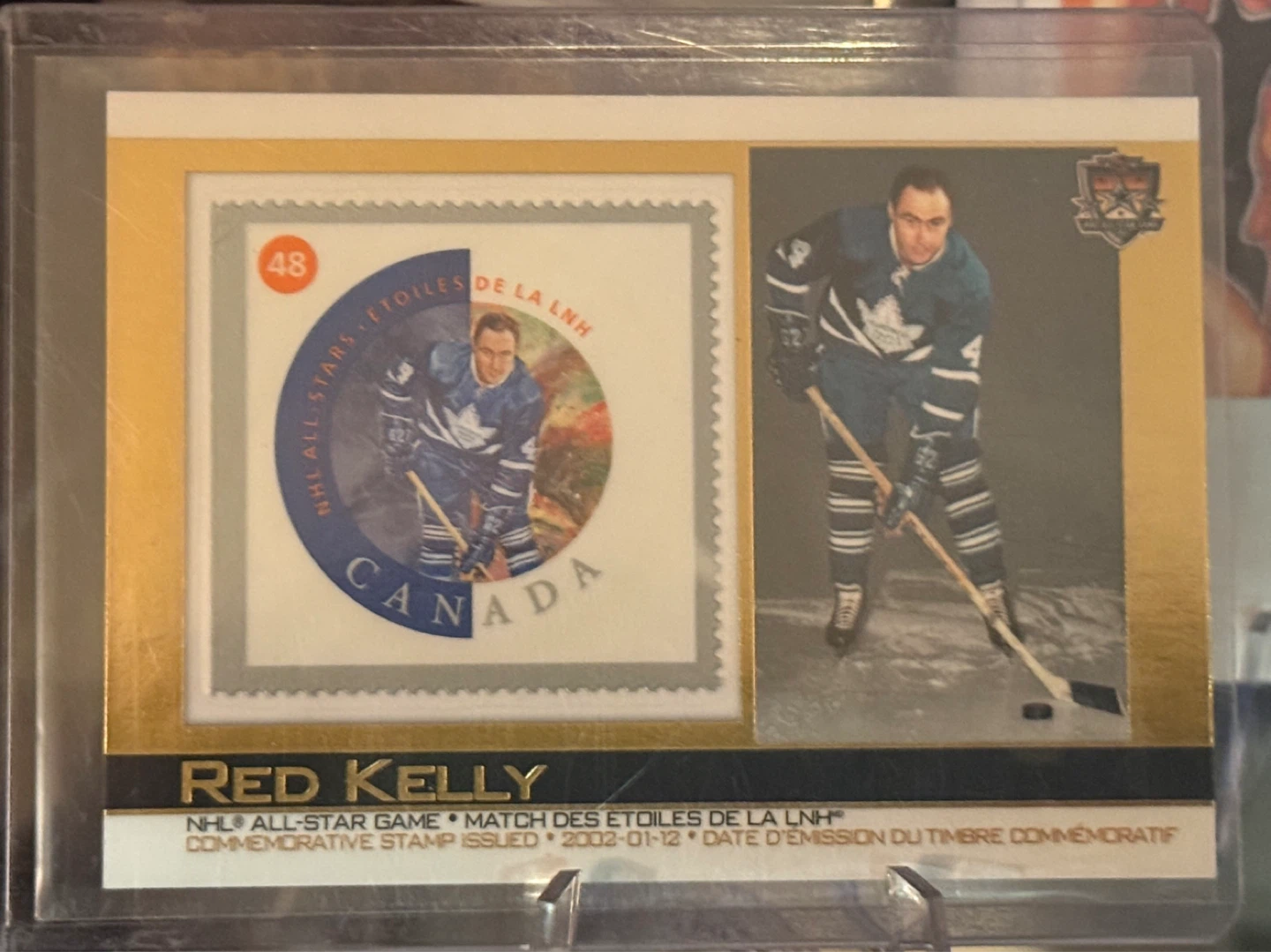Red Kelly Commemorative Stamp NHL All-Star Game Card 2002