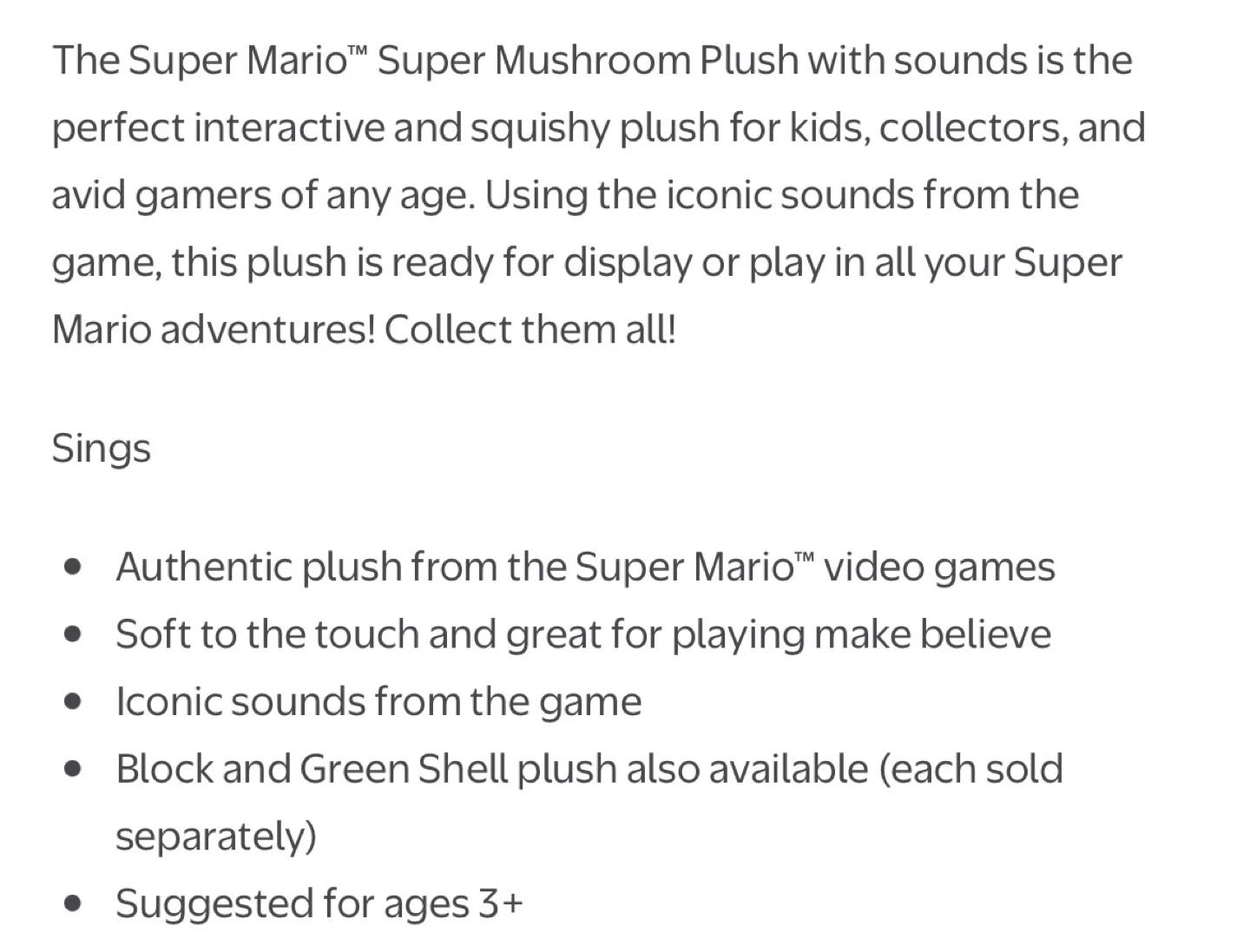 Super Mario Super Mushroom Plush with Sound – NWT 🎮🍄 - photo 5