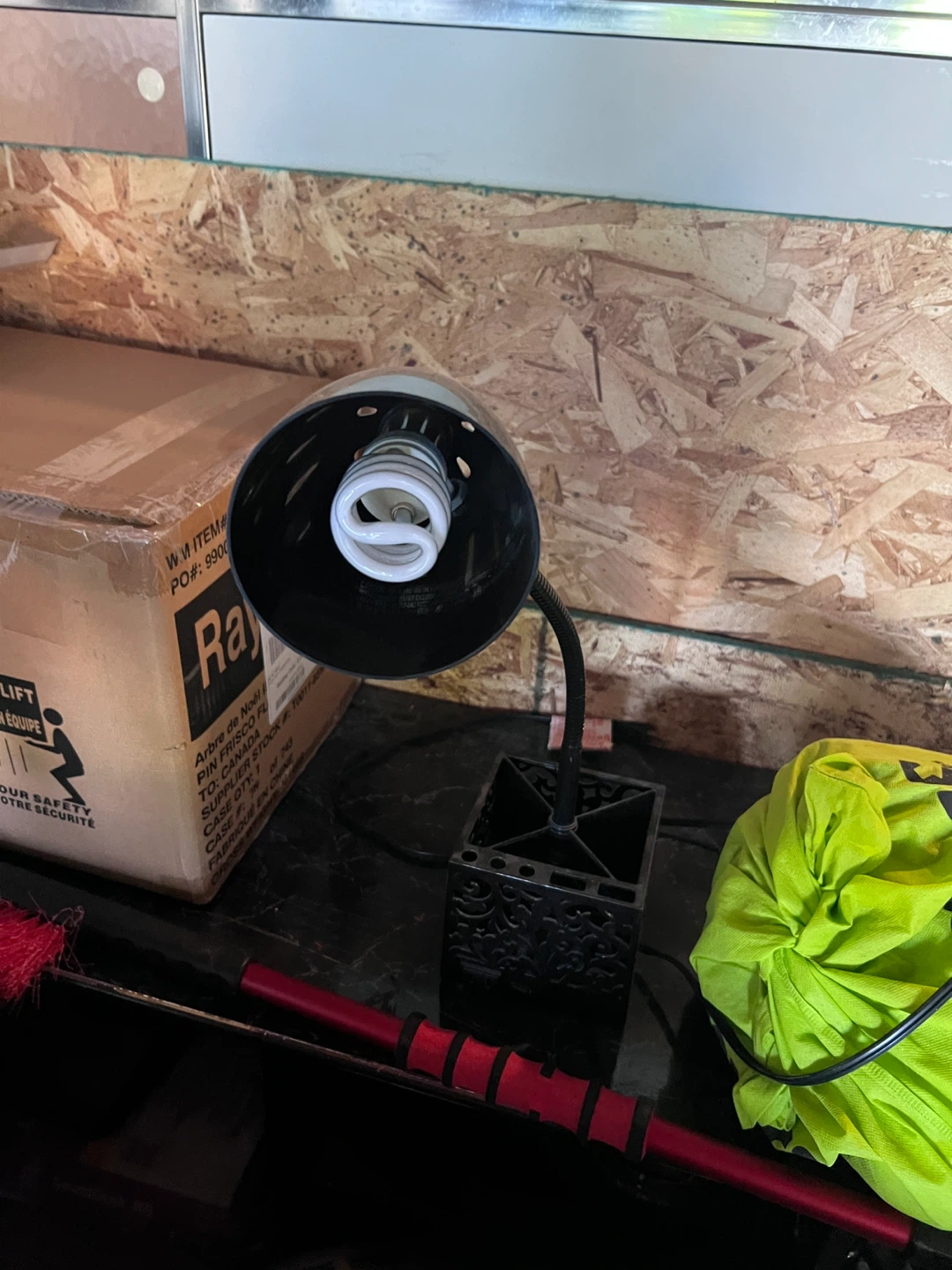 Black Desk Lamp with Organizer Base