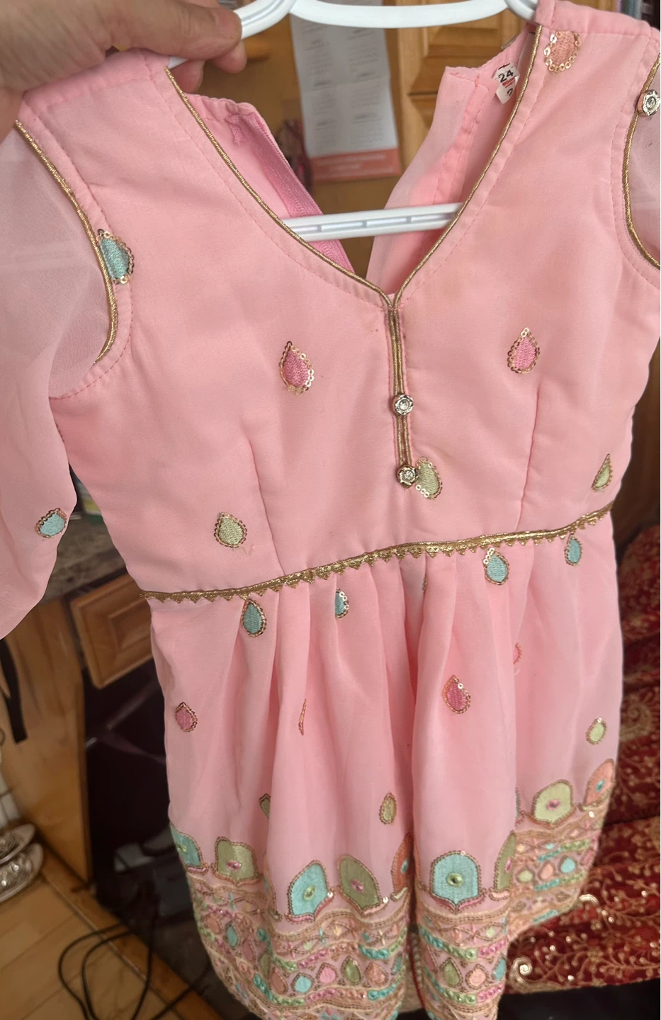 Girls Pink Embellished Dress - photo 4