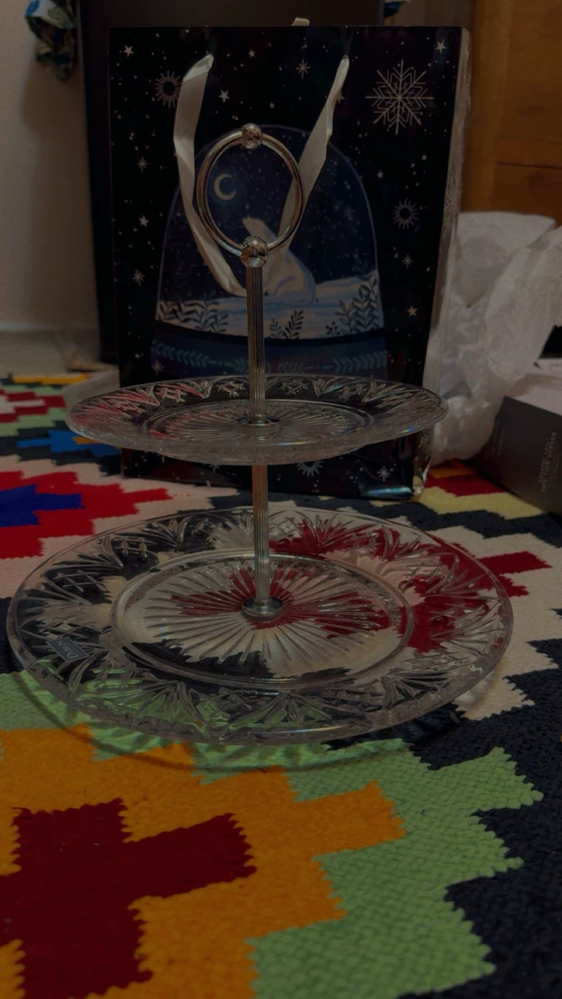 2-Tier Glass Serving Stand