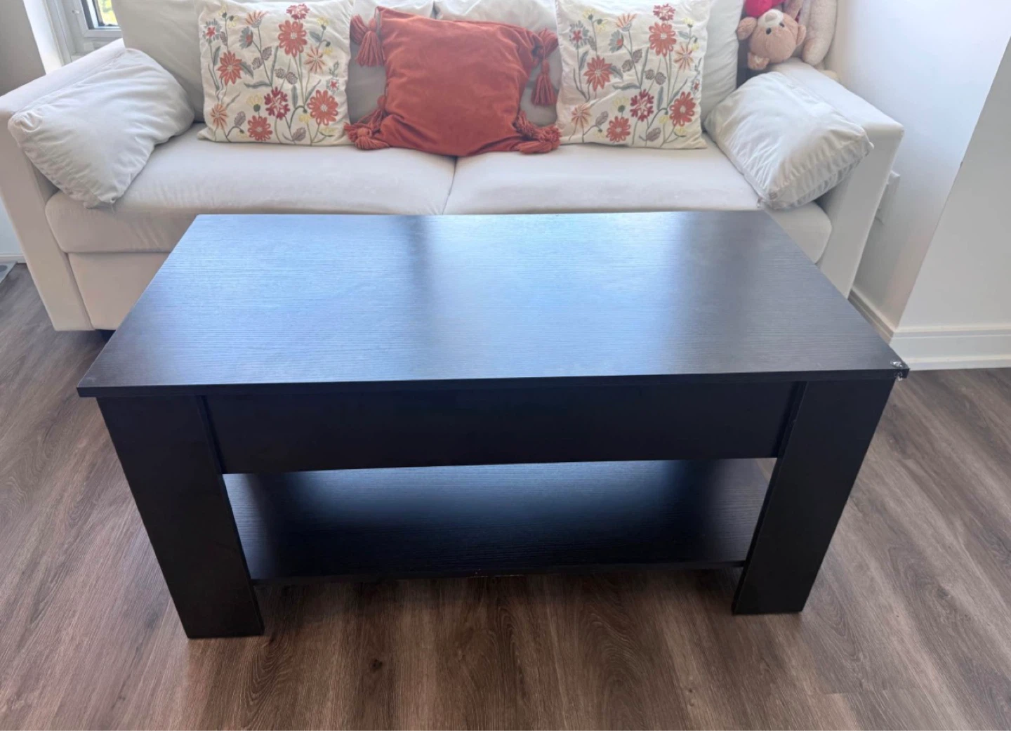 Black Lift-Top Coffee Table with Storage - photo 2