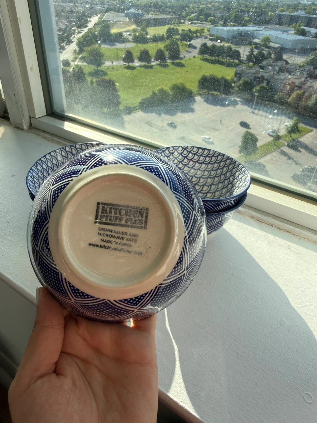 Kitchen Stuff Plus Blue White Ceramic Bowls Set of 4 - photo 3