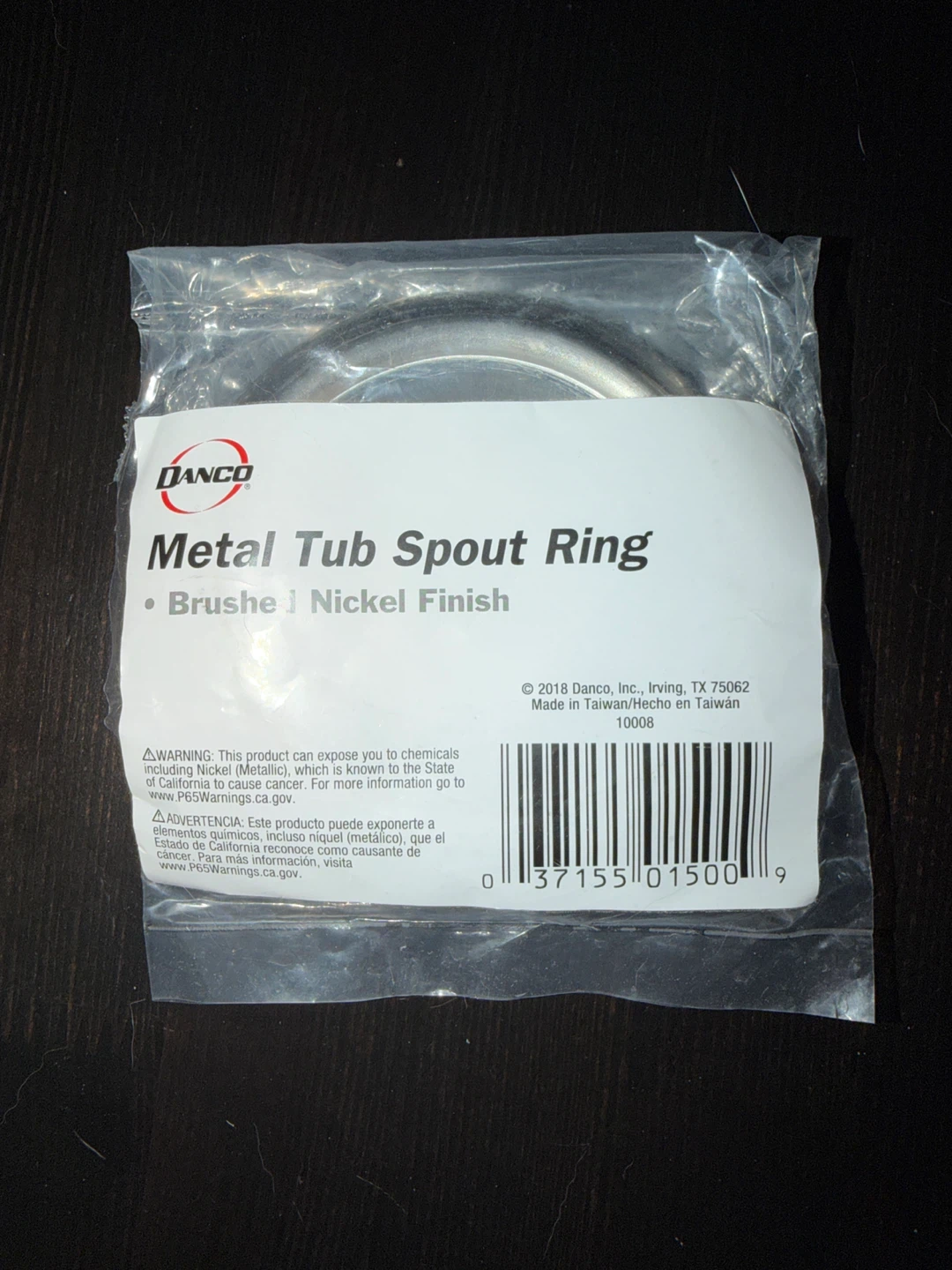 Danco Metal Tub Spout Ring - Brushed Nickel Finish