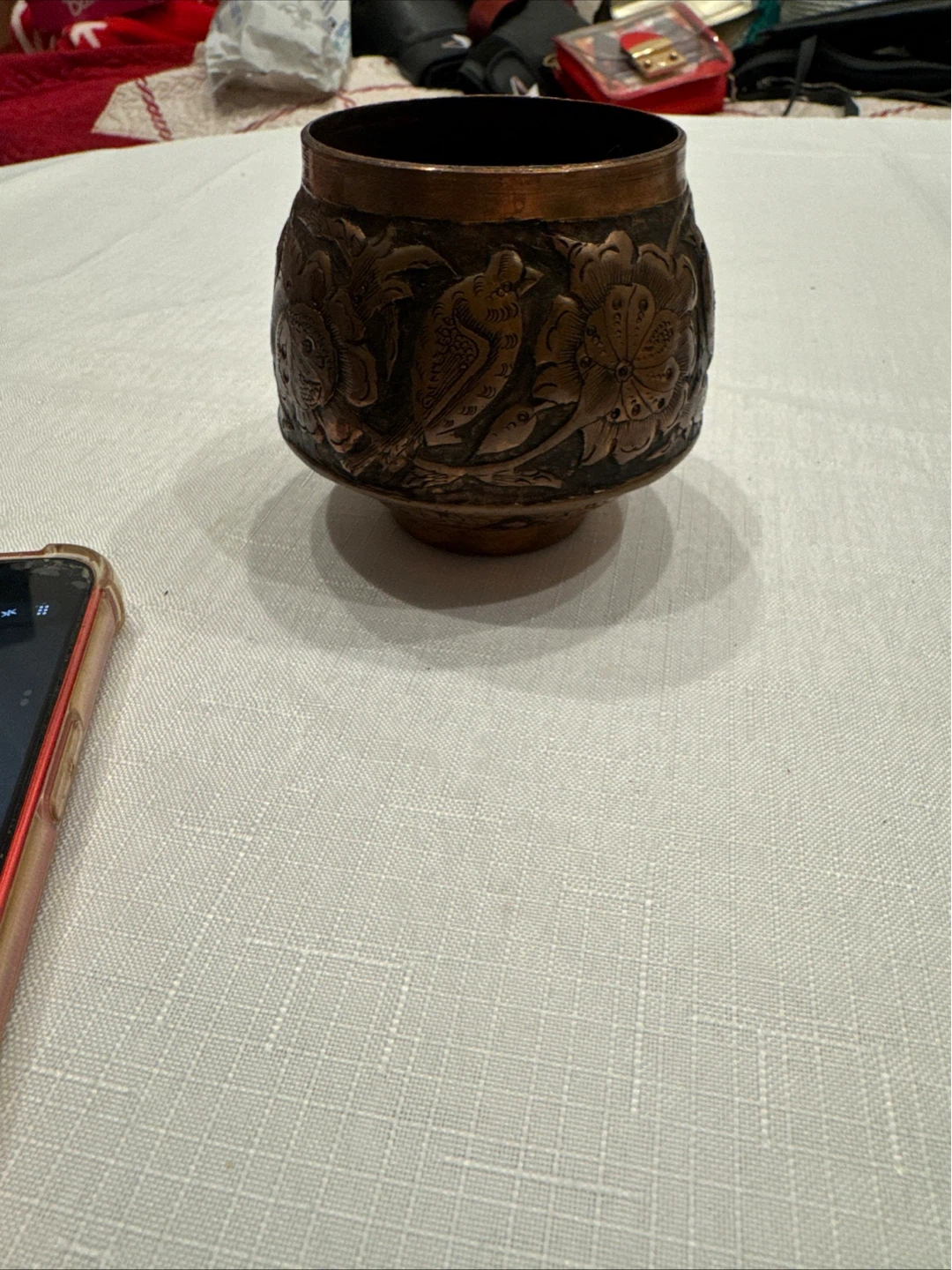 Vintage Embossed Copper Pot - photo 2