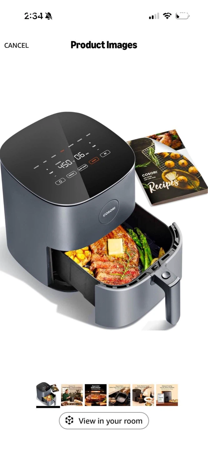 COSORI Air Fryer 5Qt Light Grey