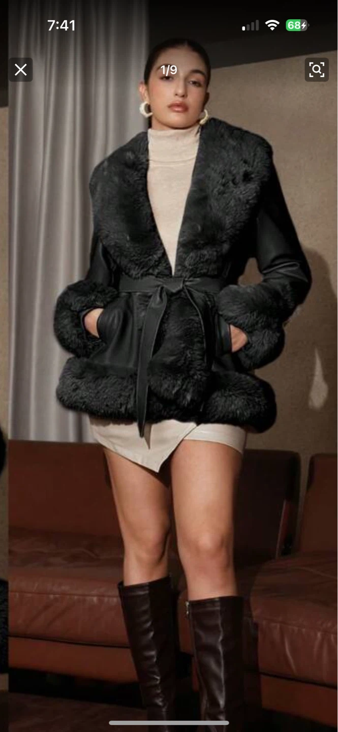 Black faux suede Coat - photo 2