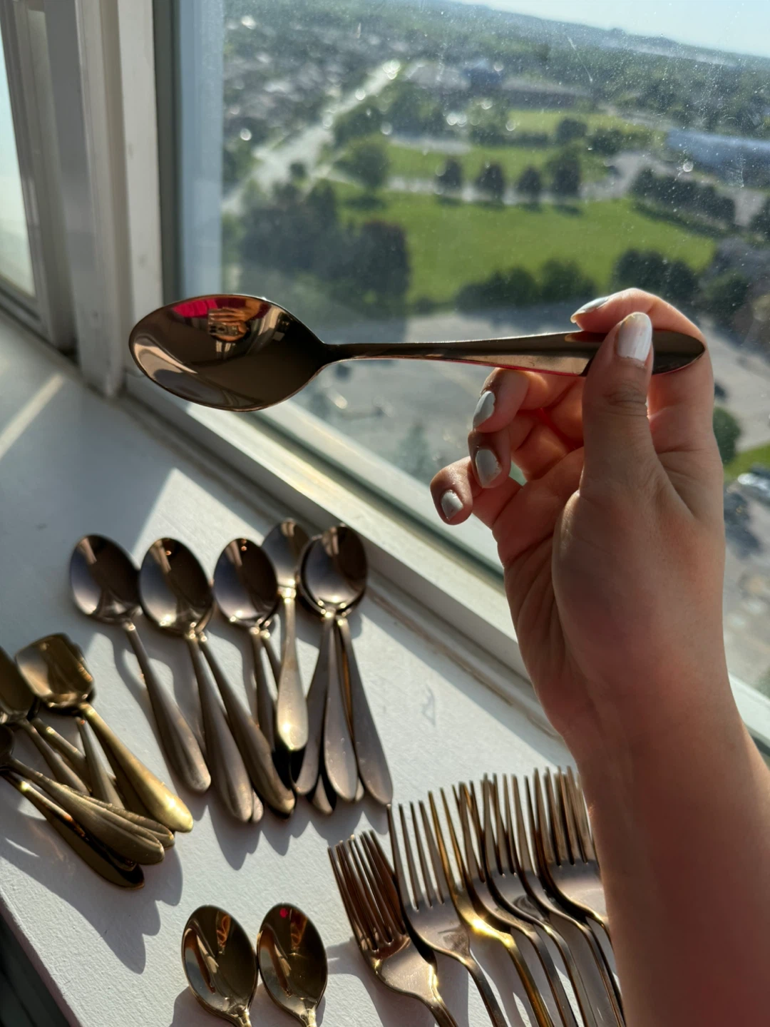 Copper Stainless Steel Flatware Set 40 Pieces Forks Spoons - photo 5