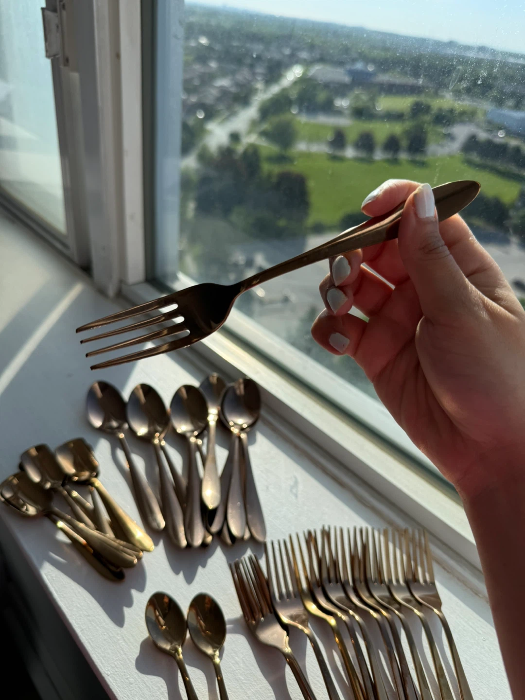 Copper Stainless Steel Flatware Set 40 Pieces Forks Spoons - photo 3