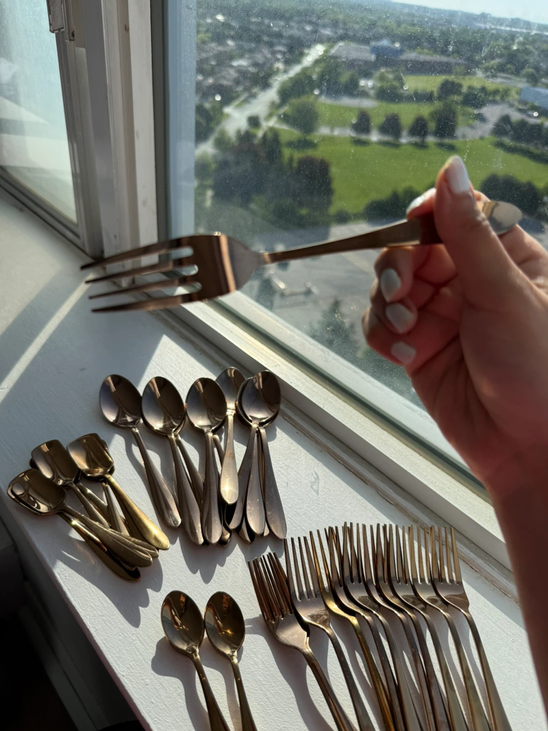 Copper Stainless Steel Flatware Set 40 Pieces Forks Spoons - photo 4