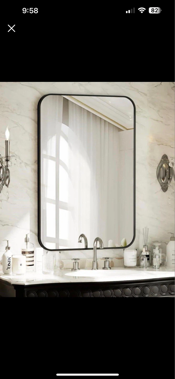 Modern Black Framed Rectangular Mirror