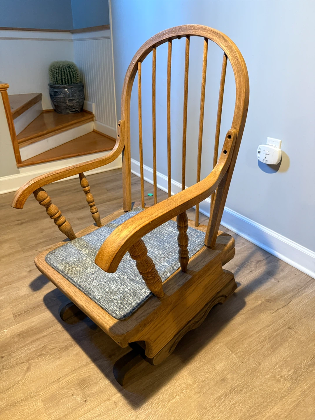 Wood Glider Rocking Chair with Cushion - photo 4