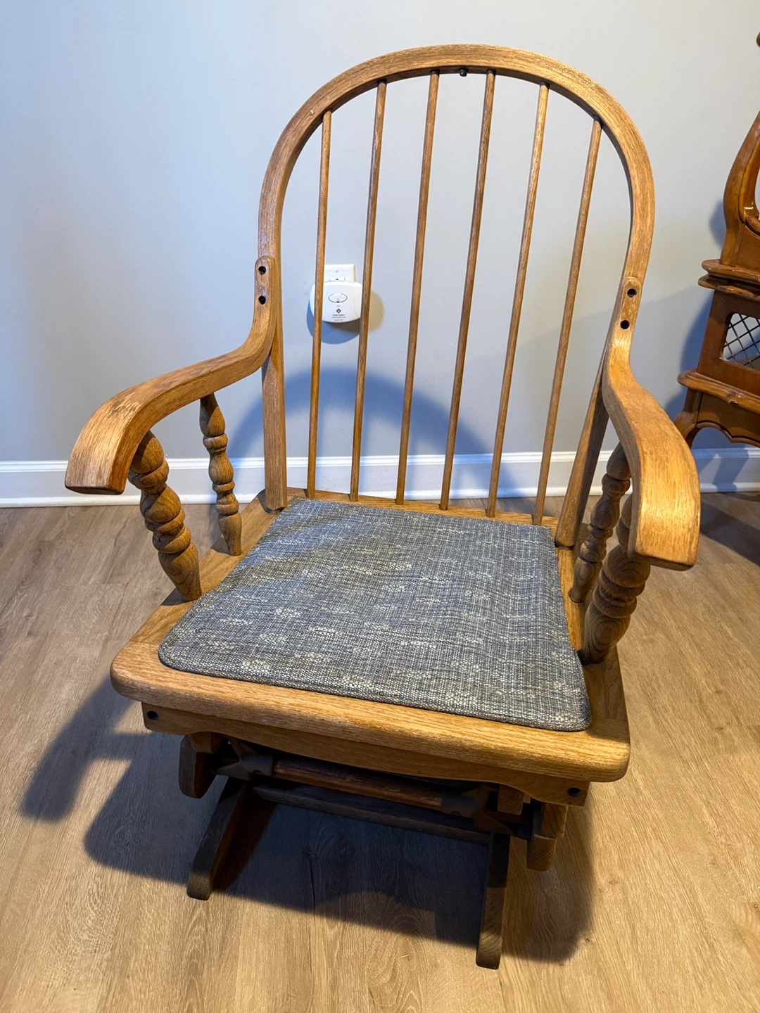 Wood Glider Rocking Chair with Cushion - photo 2