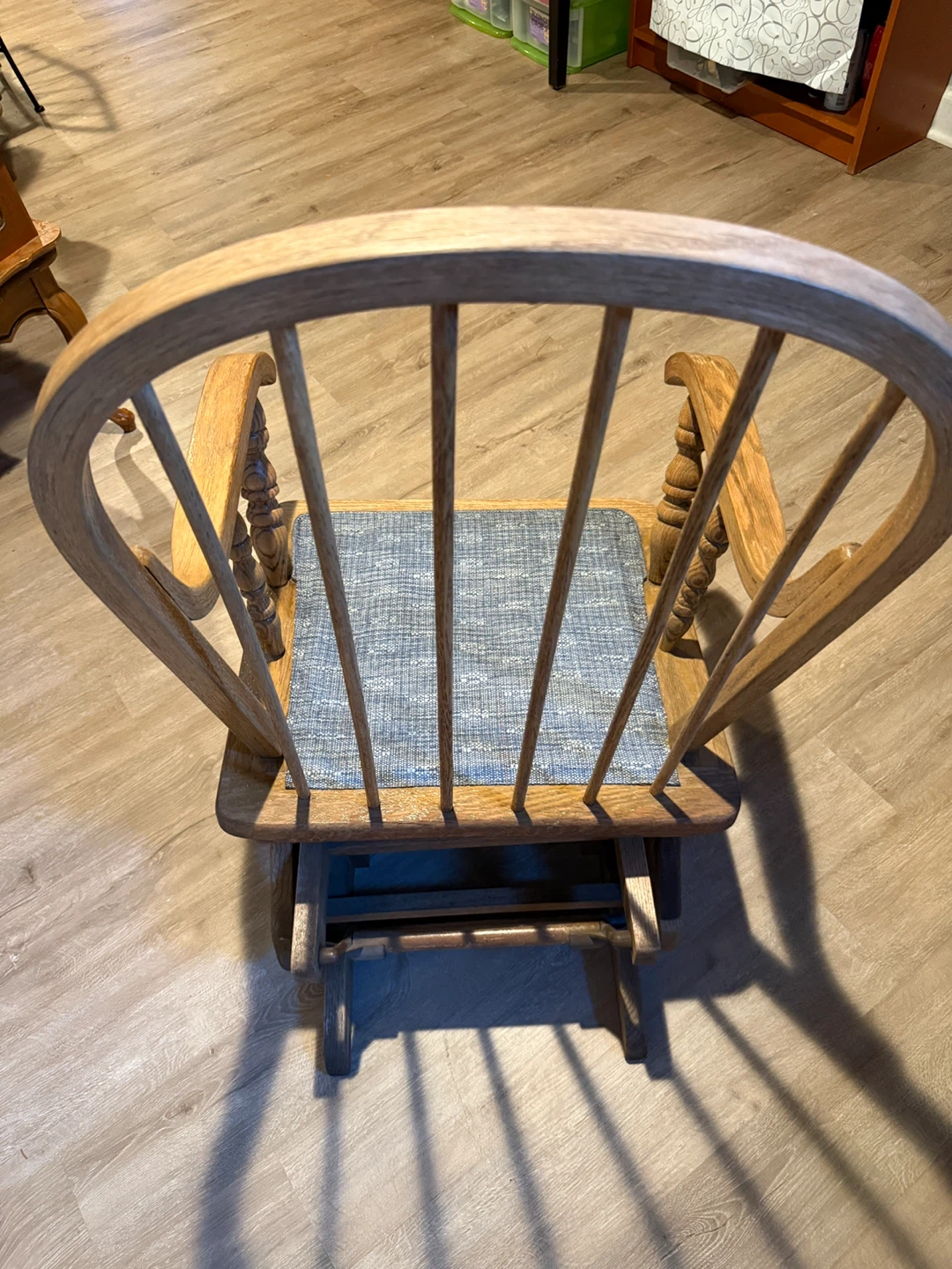 Wood Glider Rocking Chair with Cushion - photo 5