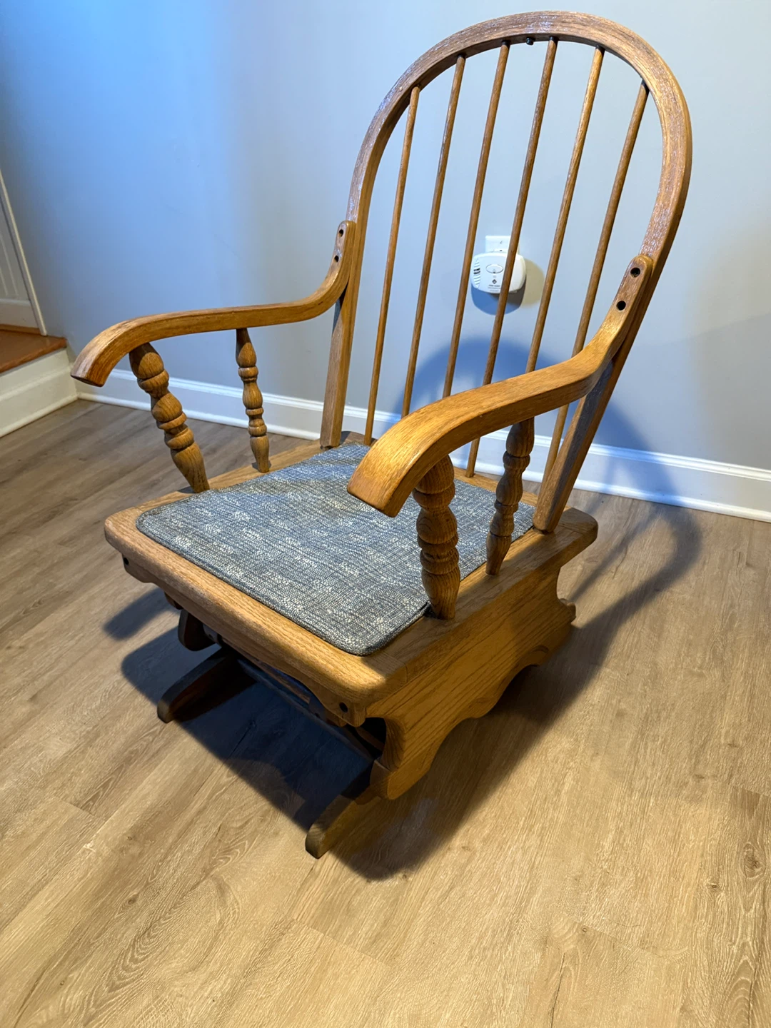 Wood Glider Rocking Chair with Cushion - photo 3