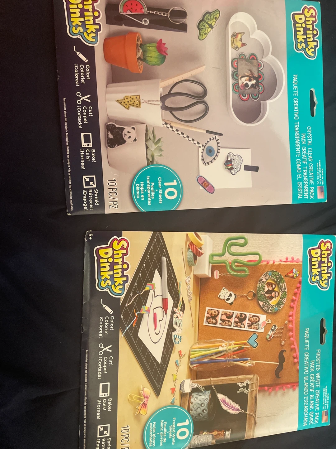 Shrinky Dinks Crystal Clear & Frosted White Creative Packs