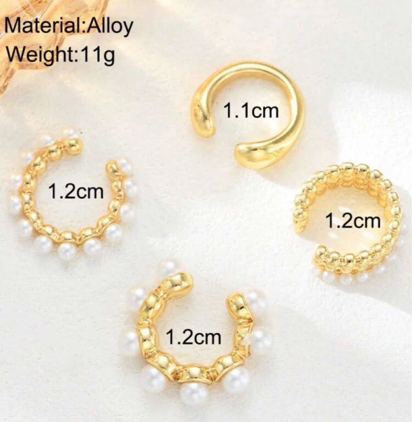 Set of 4 Pearl & Gold-Toned Ear Cuffs - photo 5