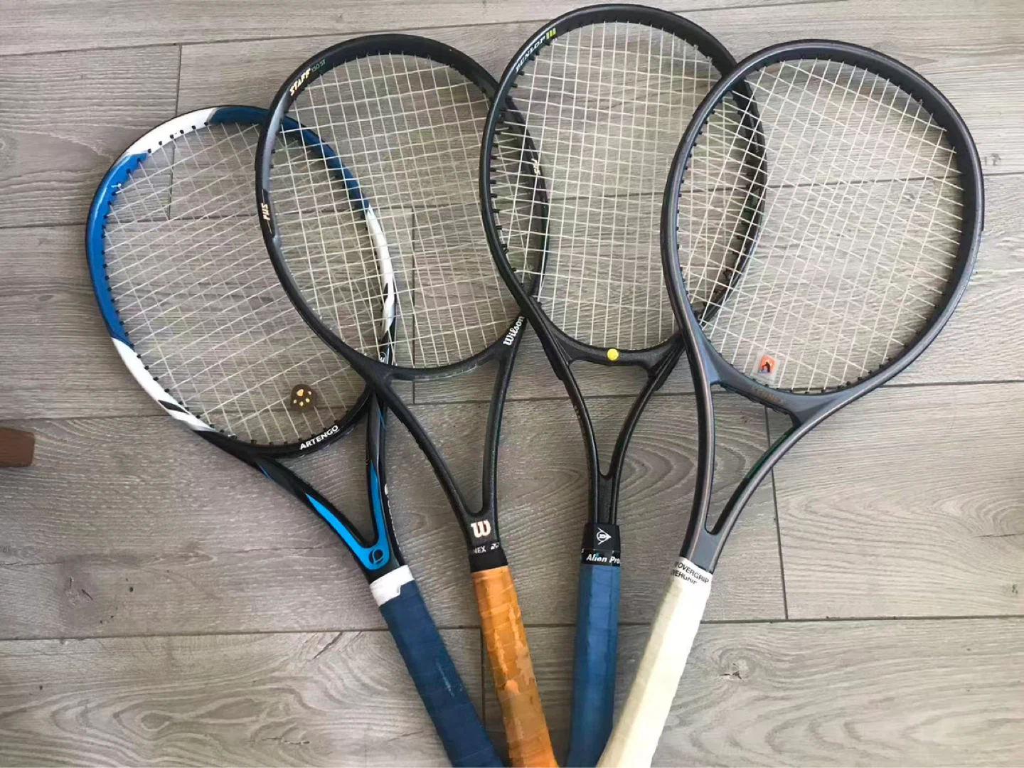 Assorted Tennis Racquets - Wilson, Dunlop, ArTengo