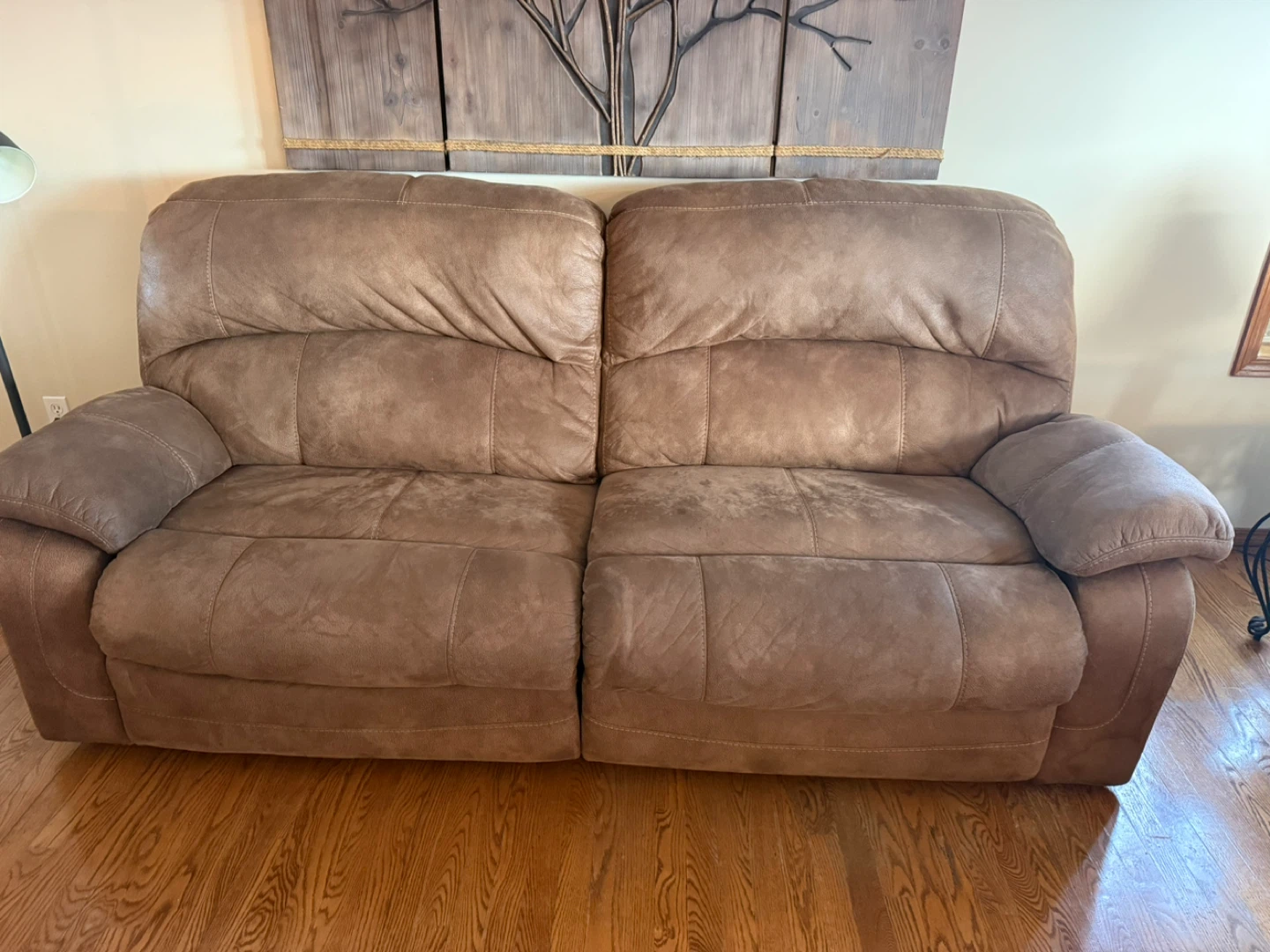Brown Loveseat Recliner with Cup Holders - photo 5