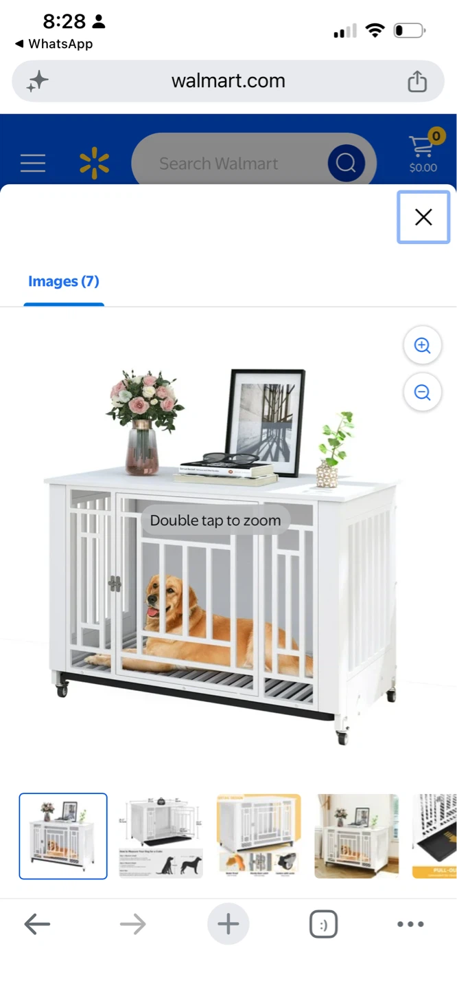 New White Wooden Dog Crate End Table