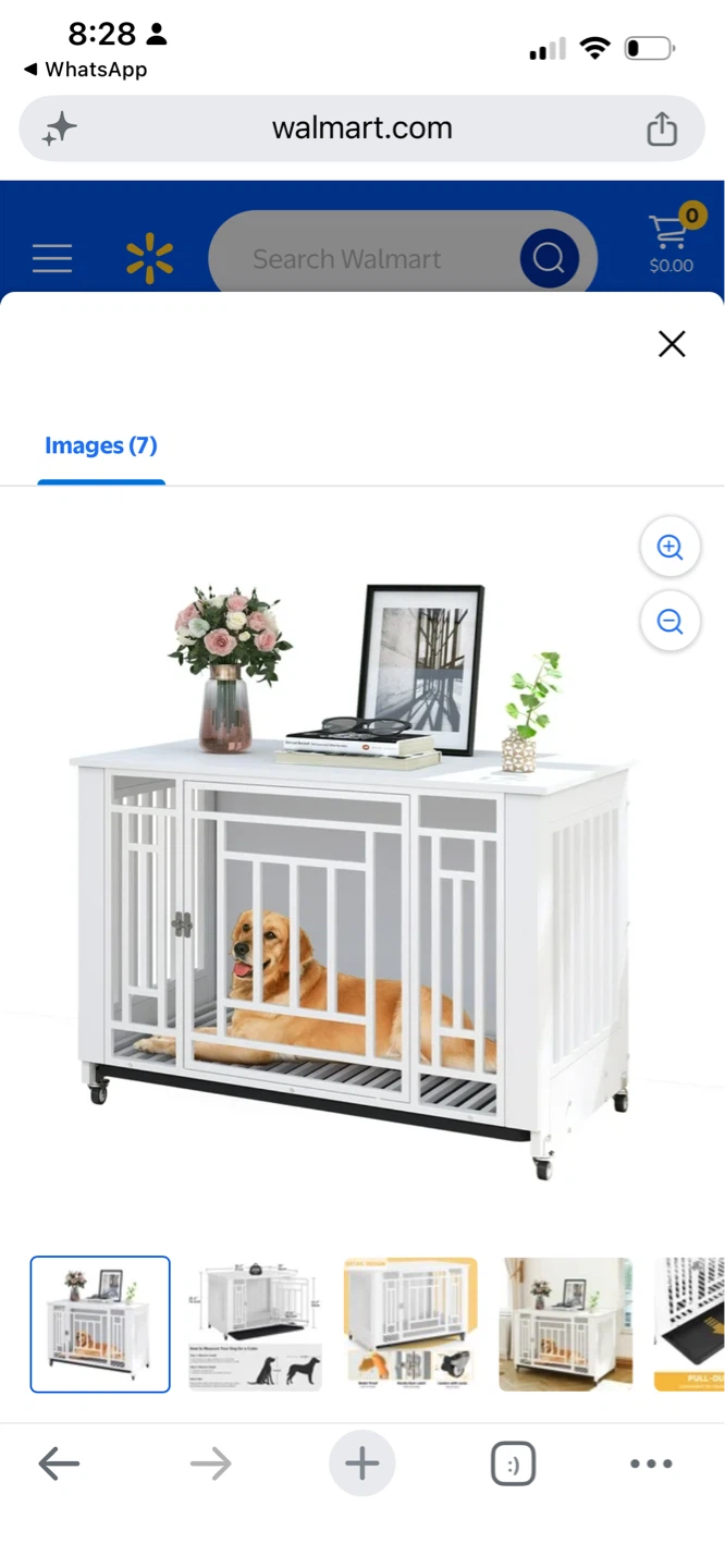 New White Wooden Dog Crate End Table - photo 2