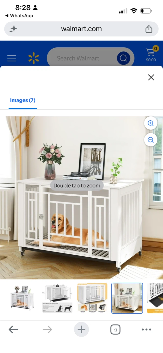 New White Wooden Dog Crate End Table - photo 5