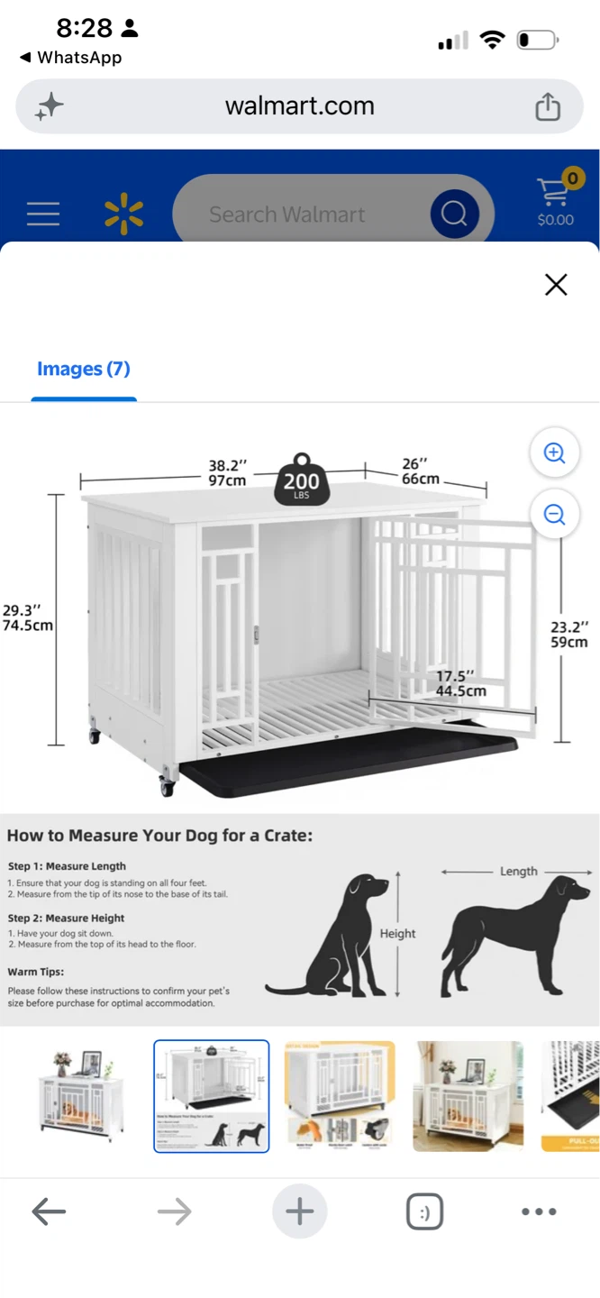 New White Wooden Dog Crate End Table - photo 3