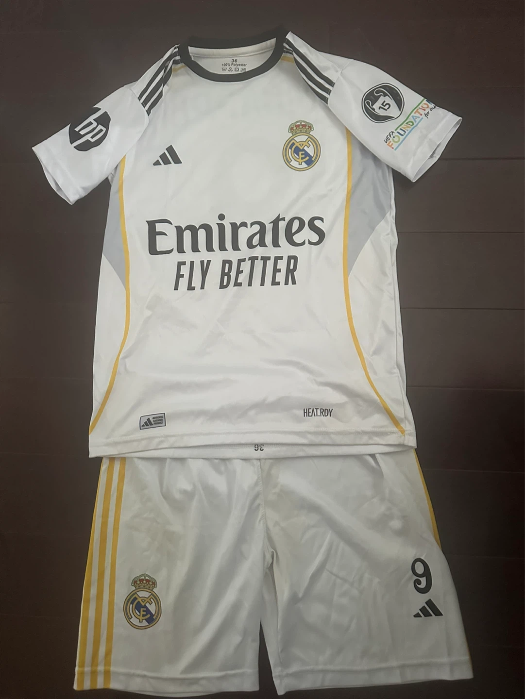 Mbappé Real Madrid Jersey/shorts with all tags for 11-13 year