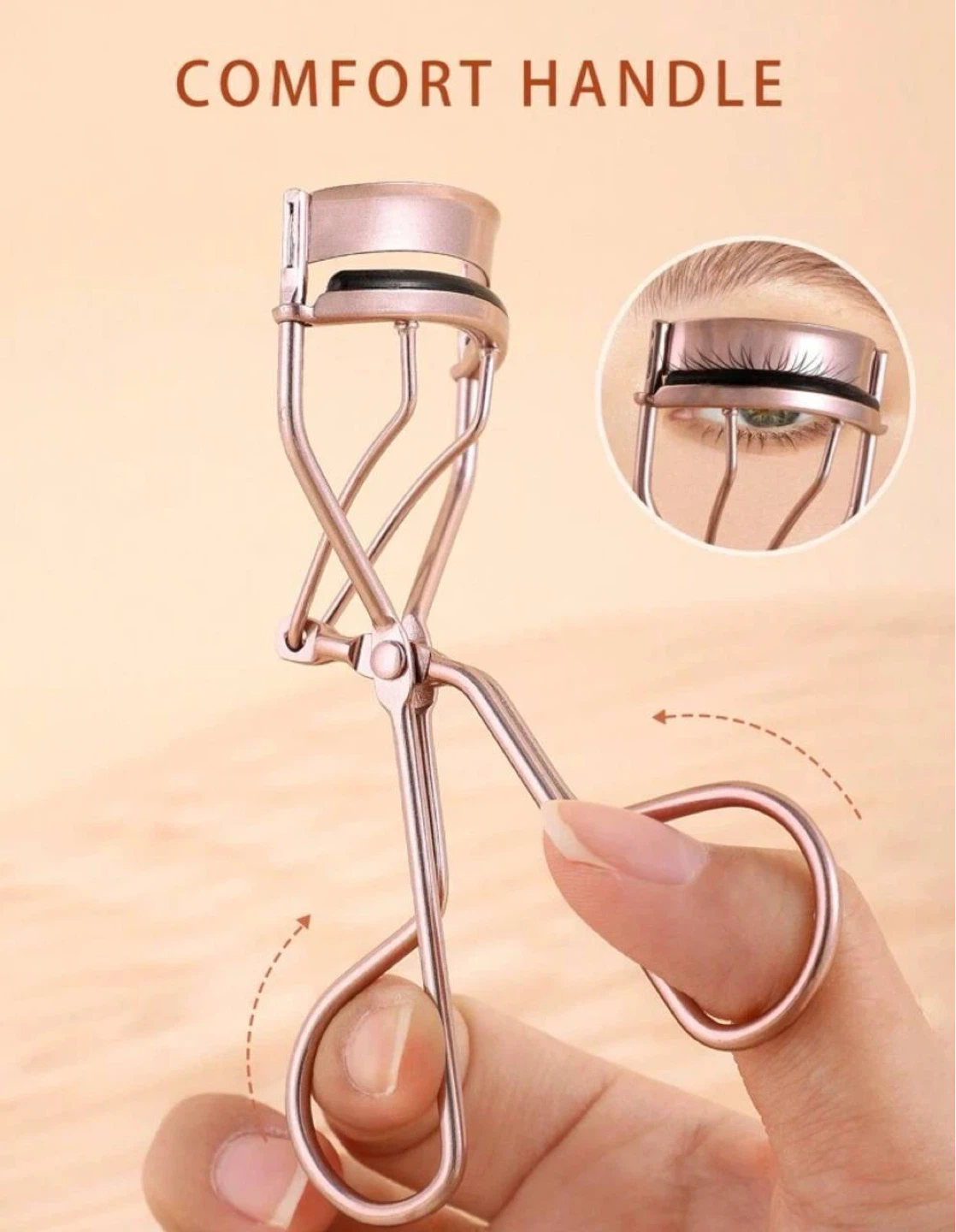 Portable eyelash curler rose pink
