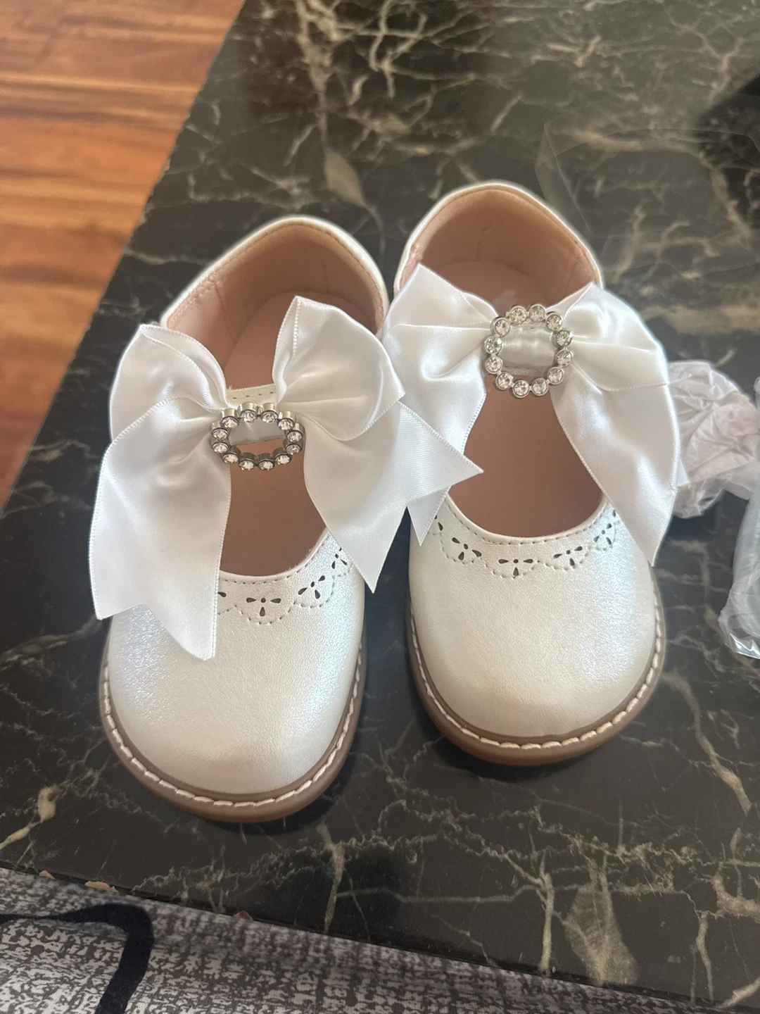 White Mary Jane Shoes with Bows