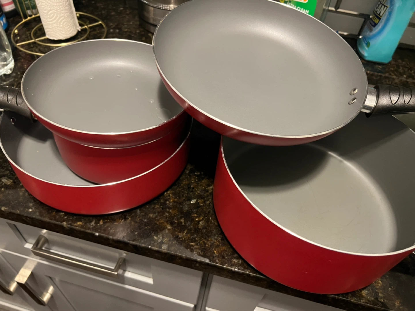 Bella Red Frying Pan and Pot Set