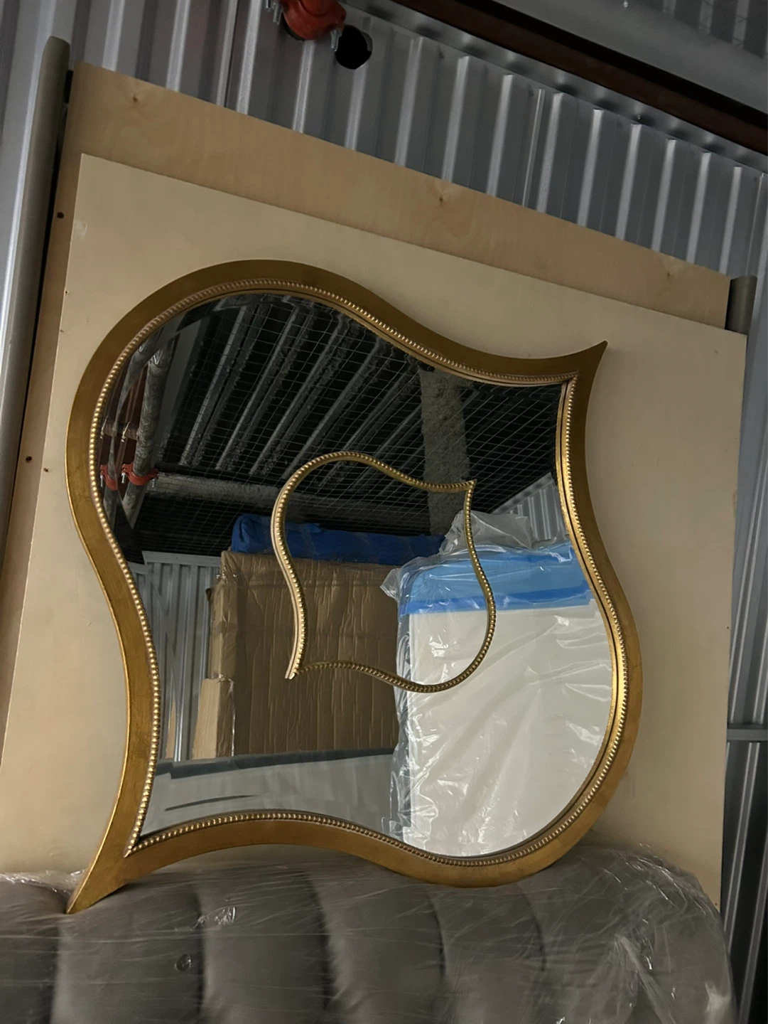 Gold Swirl Console Table with Round Glass Top