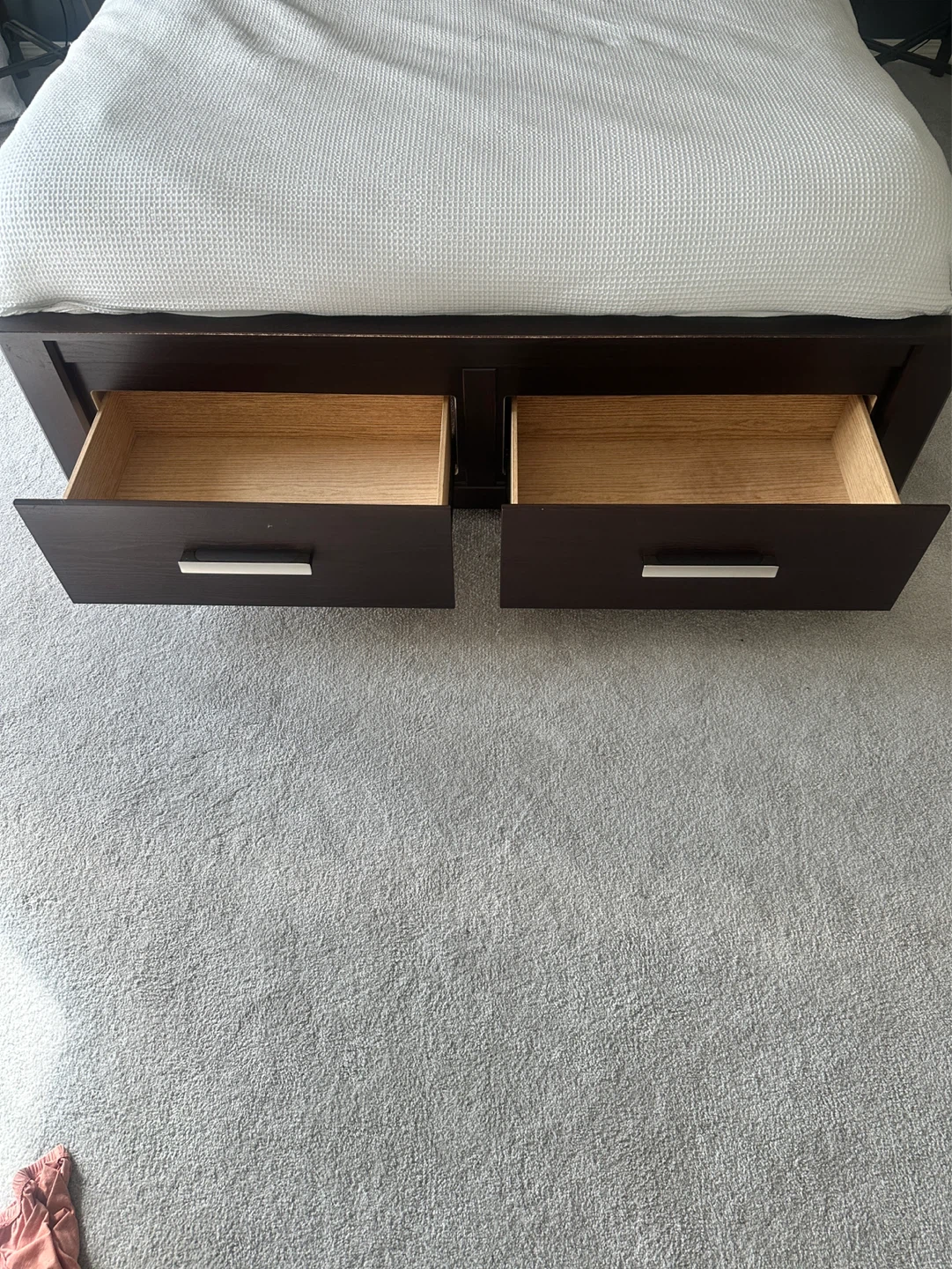 Dark Brown Queen Bed Frame with Drawers - photo 4