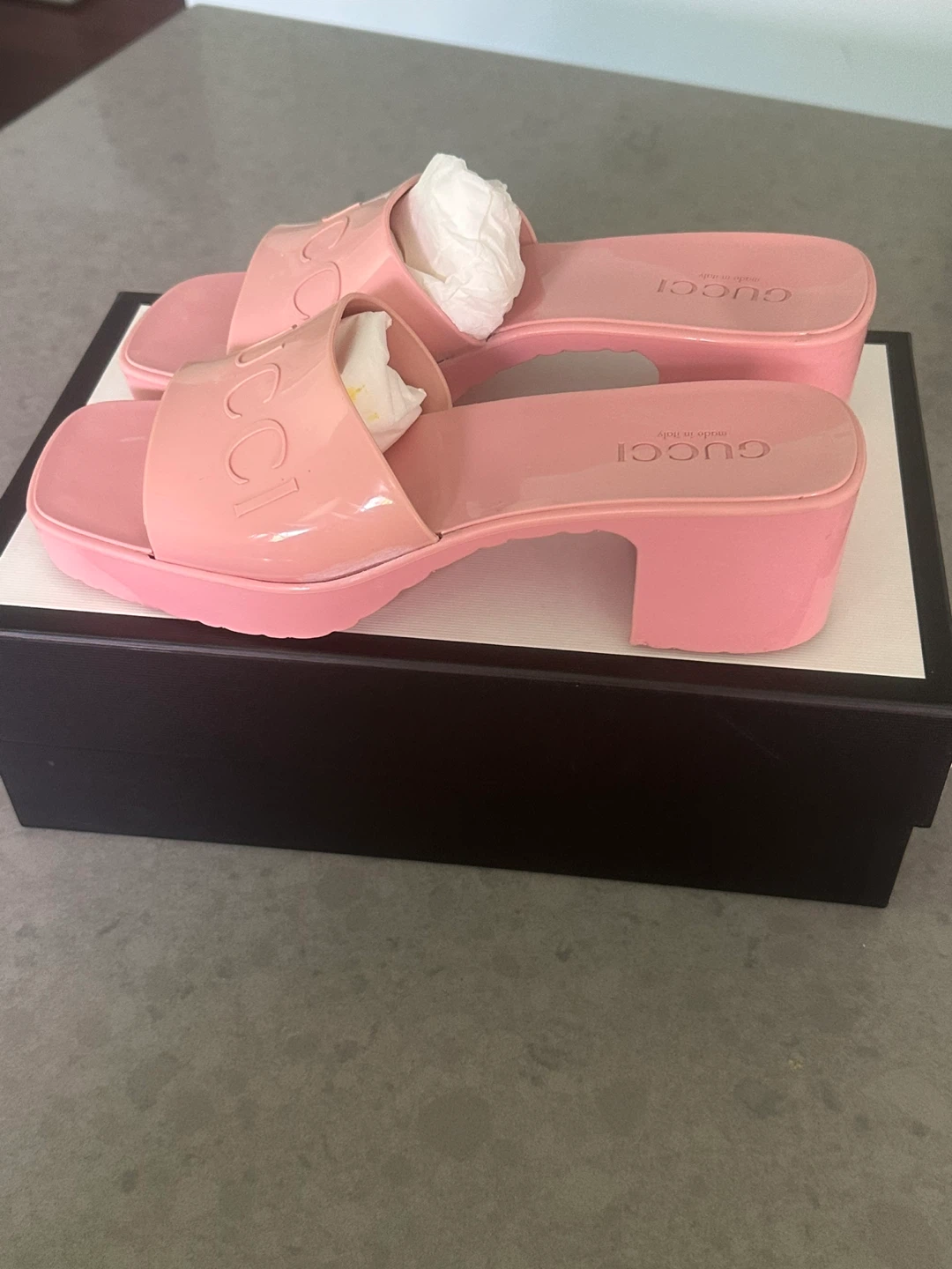 Gucci Pink Slide Sandals