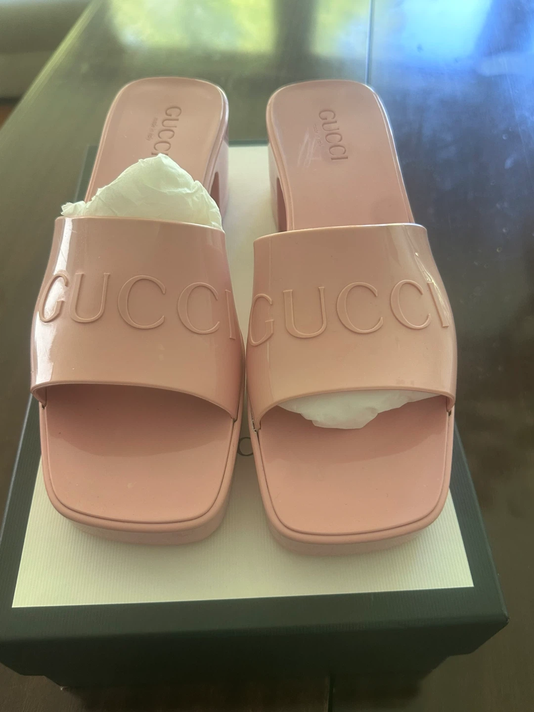 Gucci Pink Slide Sandals - photo 2