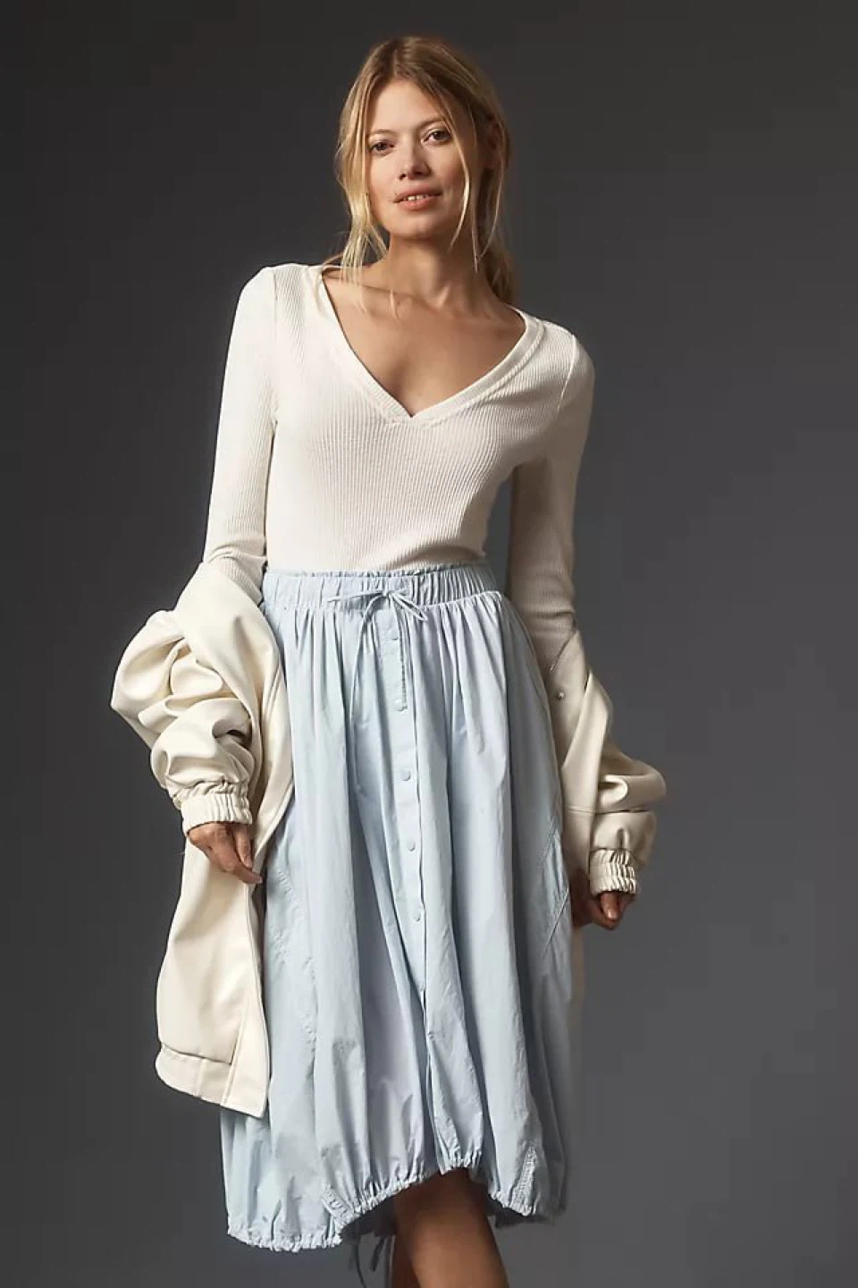 Anthropologie Blue Bubble Midi Dress-SIZE XS