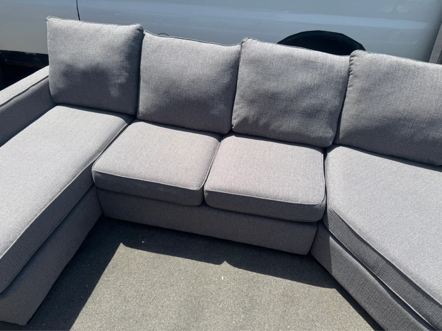 Large Grey Sectional Sofa with Chaise - photo 5