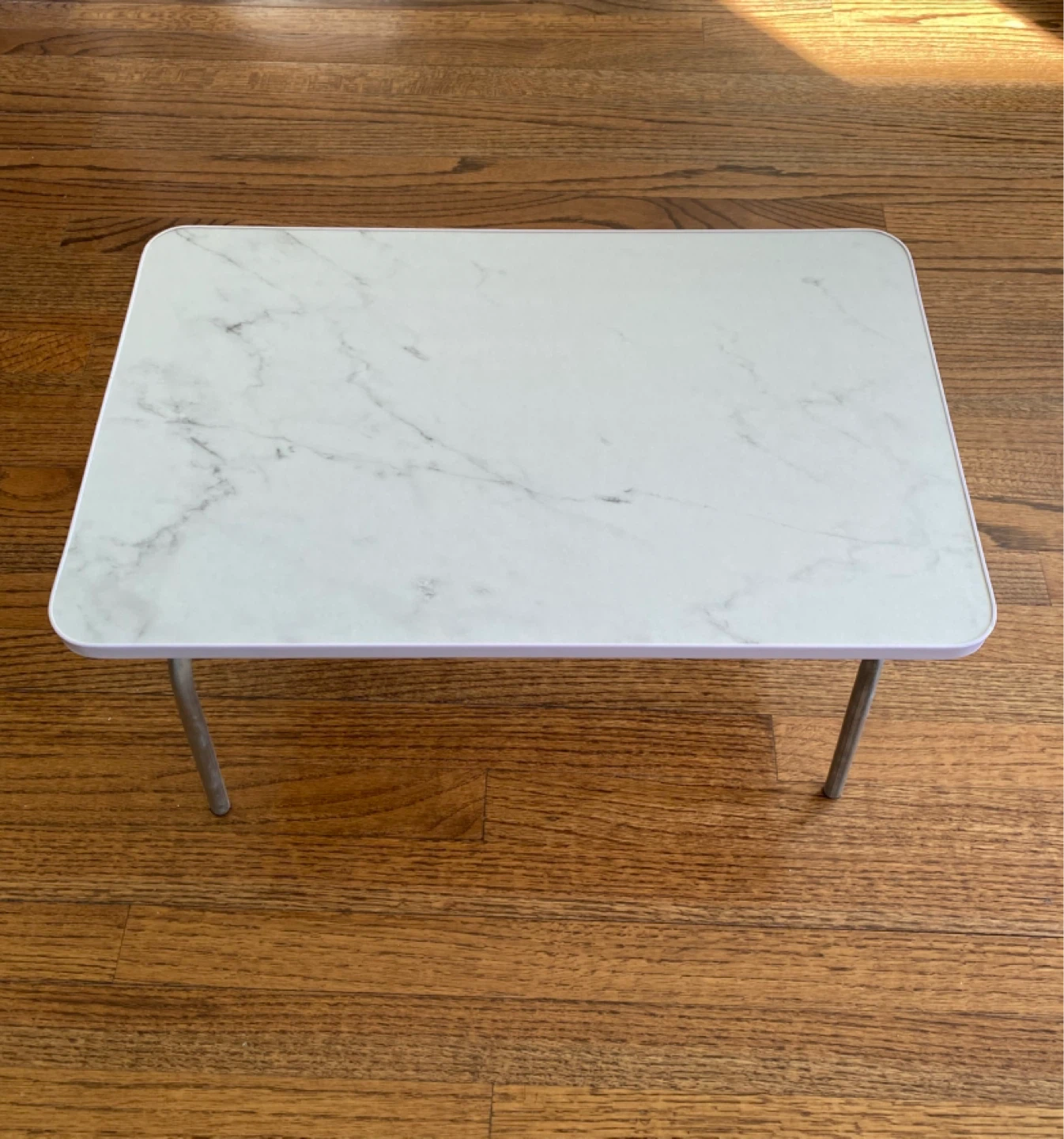 White Marble Look Laptop Tray Table - photo 2