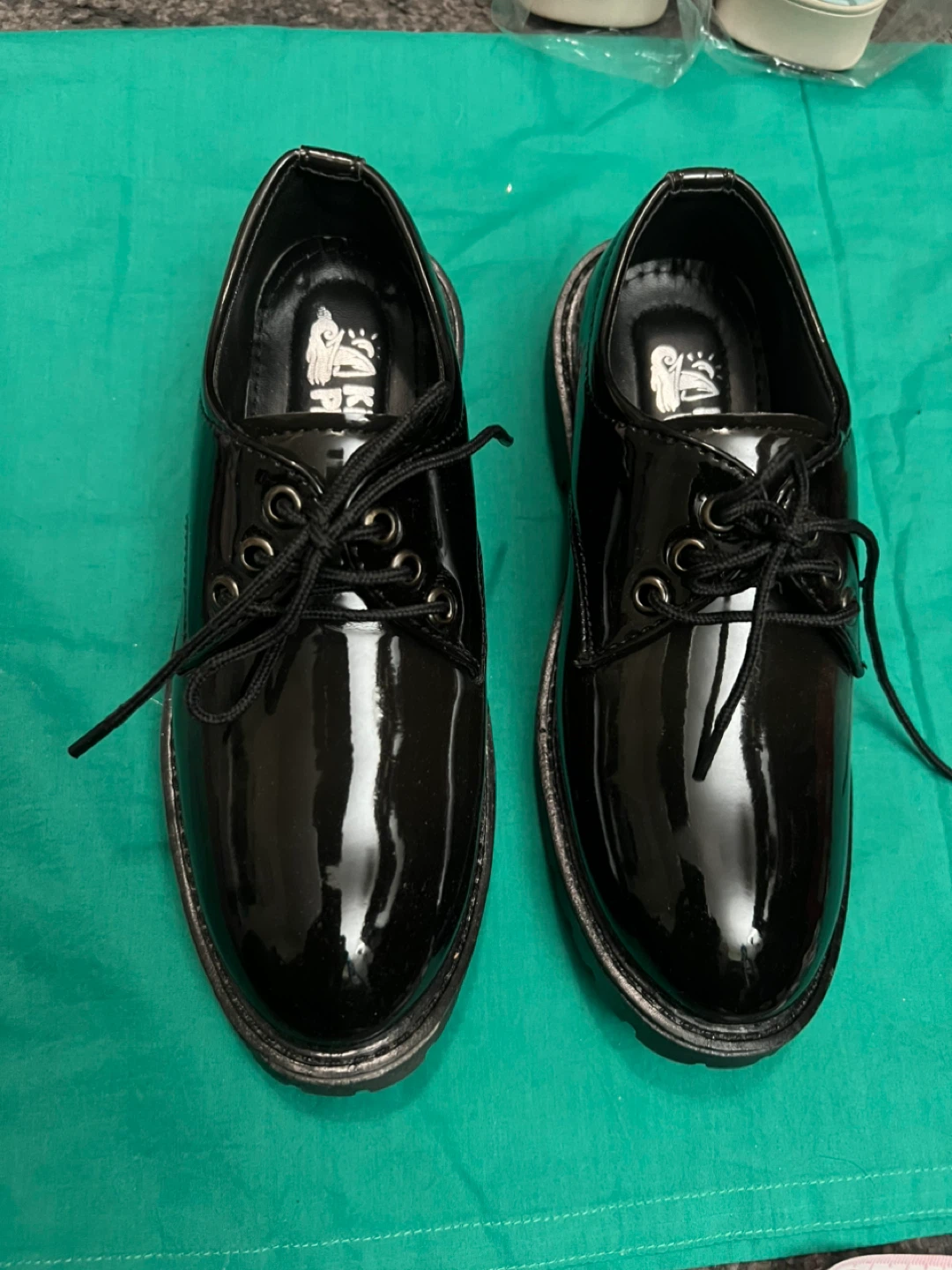 Kids Place Black Patent Lace-Up Shoes - photo 2