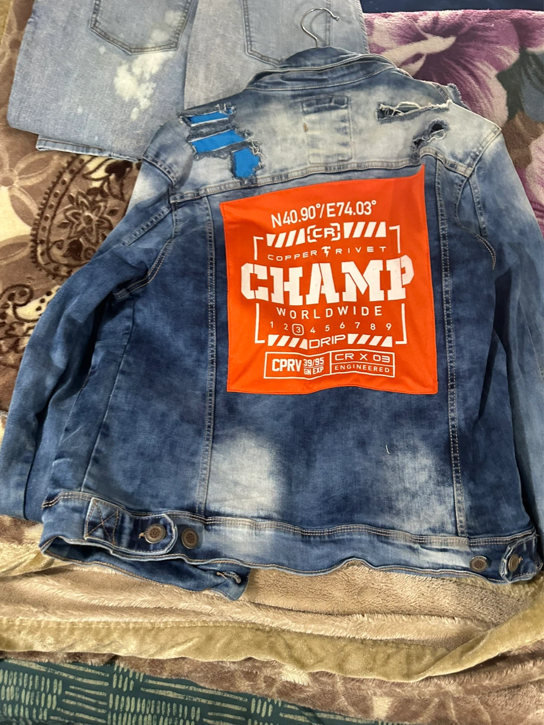 Men's Distressed Denim Jacket
