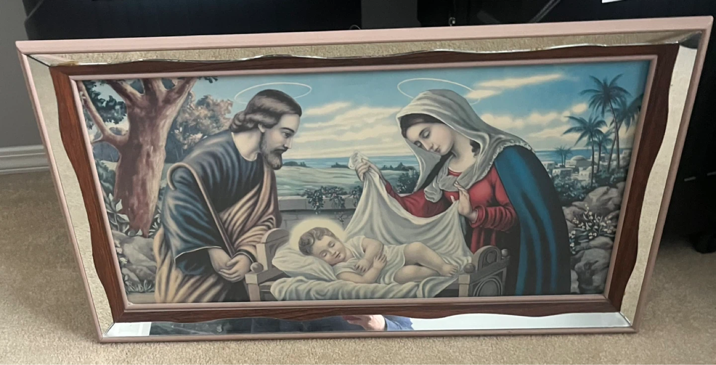 Religious Framed Art Nativity Scene