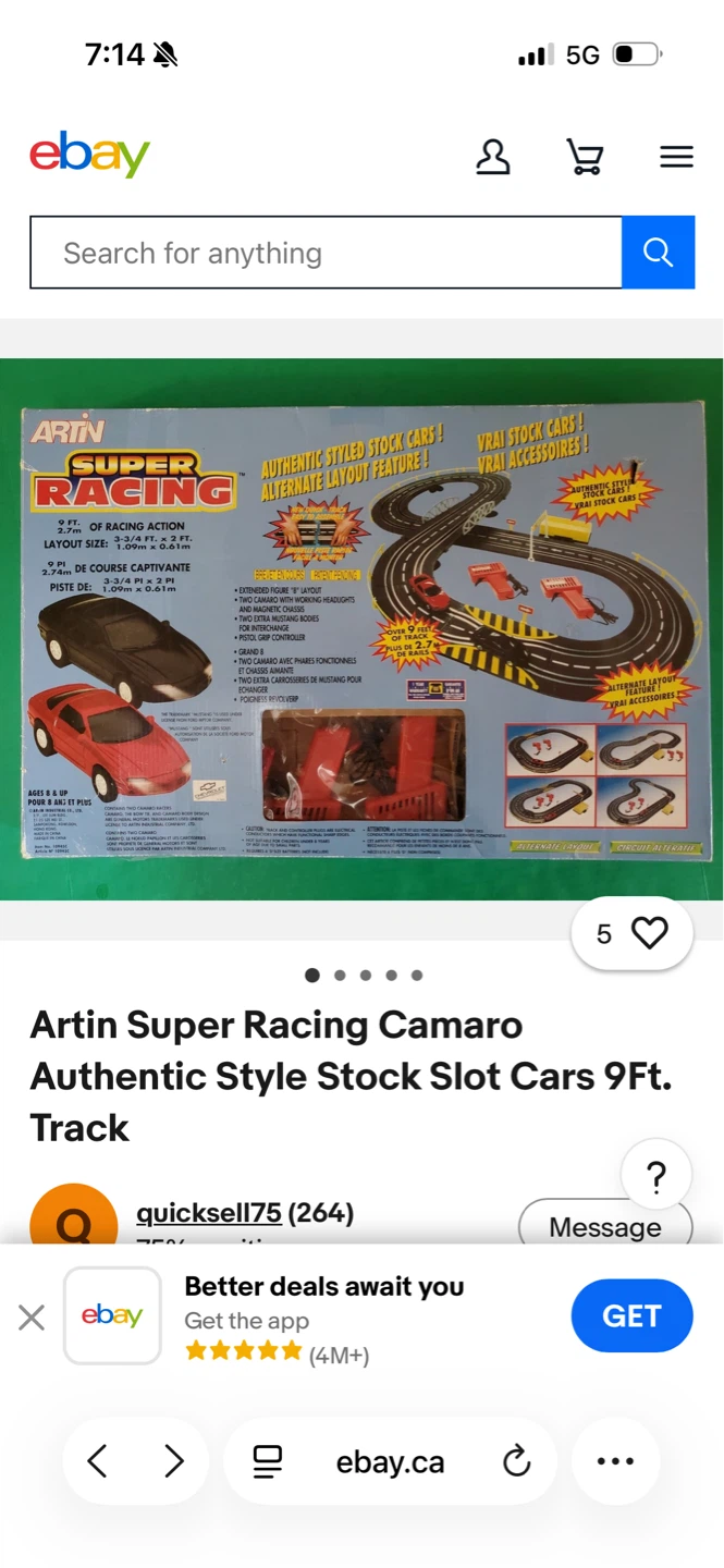 Artin Super Racing Stock Cars Slot Cars Track Set